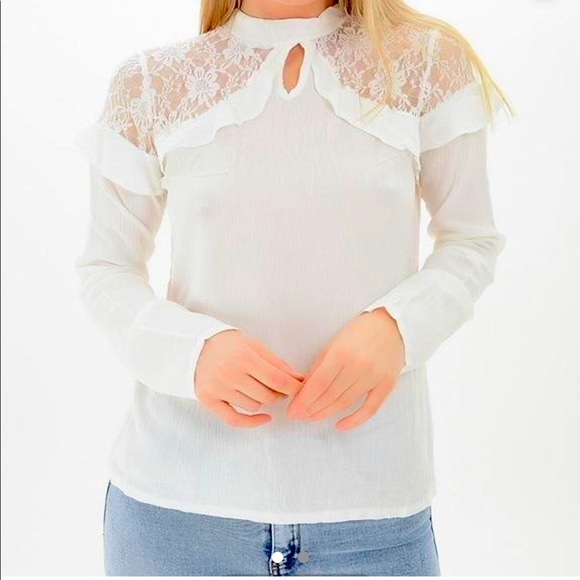 Lace Shoulder Top - Picture 1 of 2